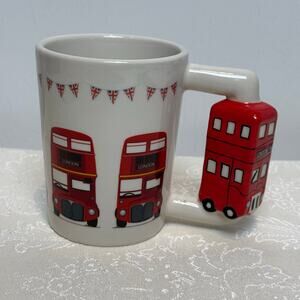 Novelty Ceramic Red London Mug with London Iconic Bus Mug Handle 16 OZ